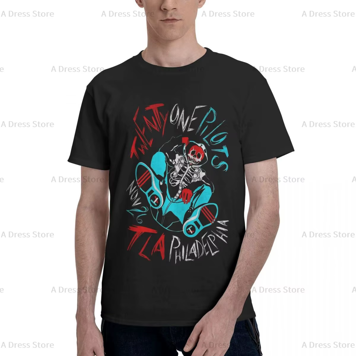 Twenty One Pilots T-shirt col rond pour hommes, surdimensionné, T-shirt d'été Vintage décontracté en