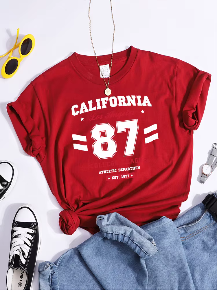 Los Angeles, californie Est.1997 rue lettre T-Shirt ample col rond T-Shirt Harajuku Hipster T-Shirts