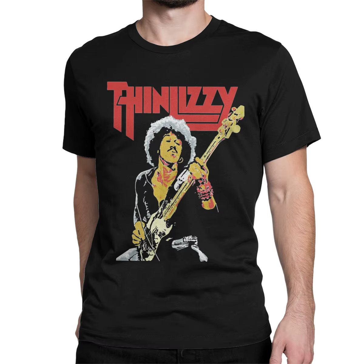 T-Shirt Rock Band à Manches Courtes et Col Rond pour Homme et Femme, Haut Fin en Pur Coton, Loisirs,