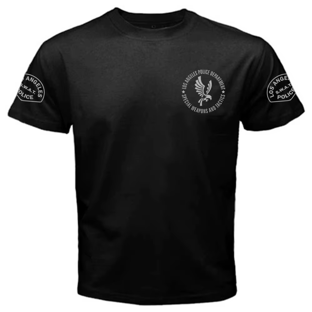 T-shirt en coton pour hommes de la police de Los Angeles, style SWAT, tactique, urbain, robuste, d'i