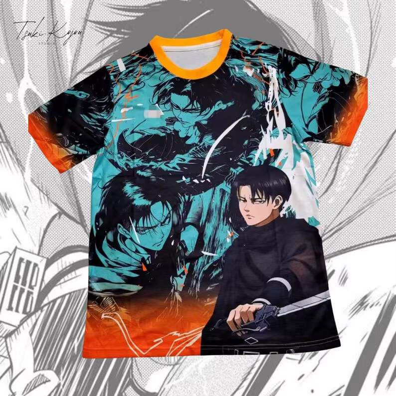 Bandai 2025 maillot de Football Anime japonais attaque sur Titan hommes femmes surdimensionné été sé
