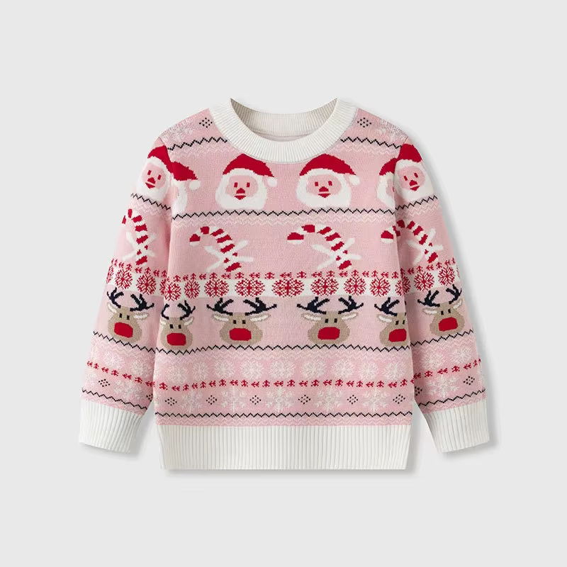 Chandails de noël enfants dessin animé haut filles à manches longues col rond pull automne nouveau t