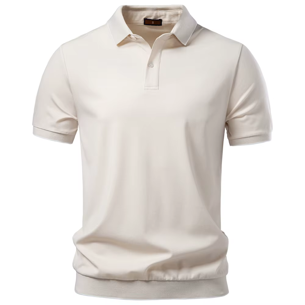 AIOPESON T-shirt polo en Tencel pour homme, couleur unie, design Old Money, tissu haut de gamme, dou