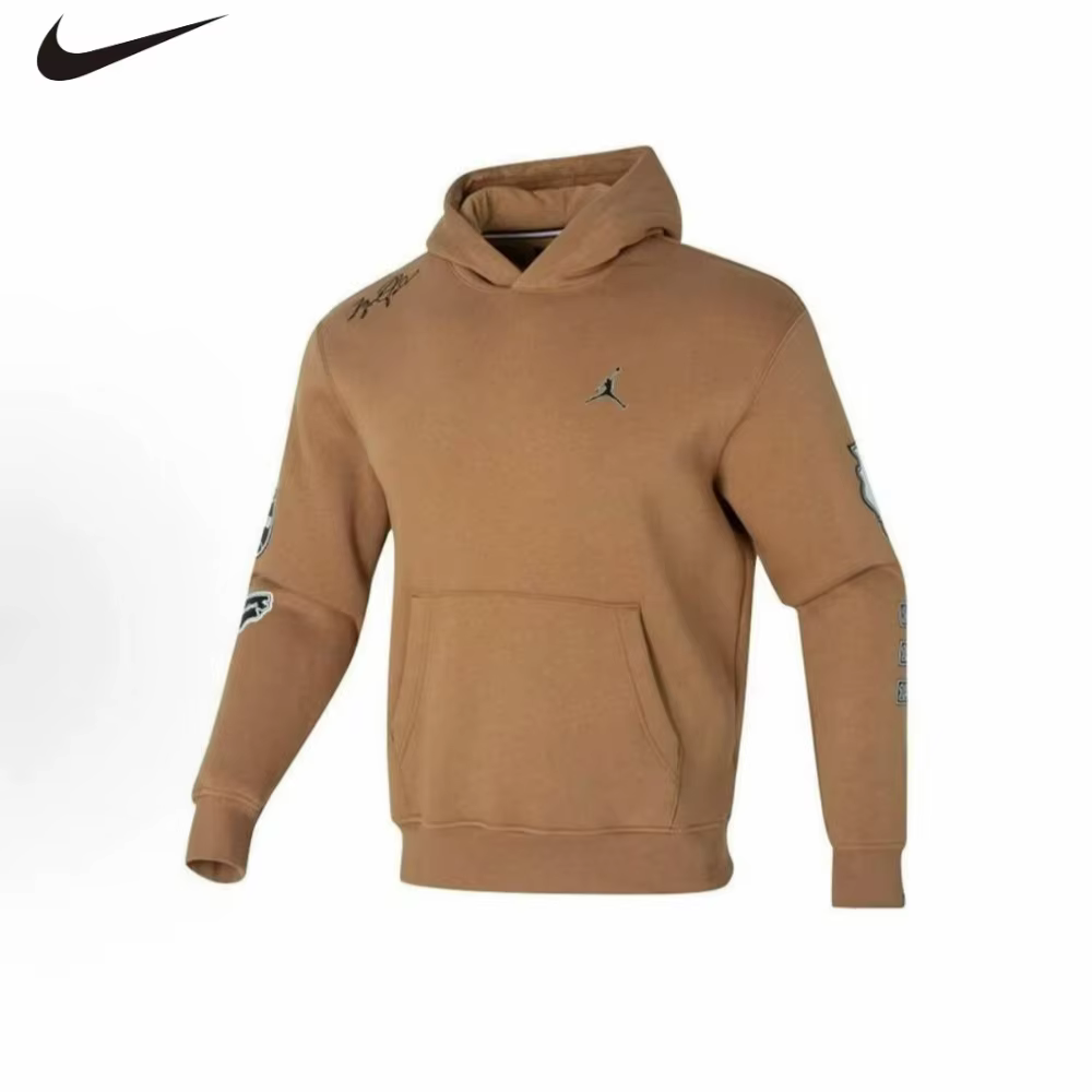 NIKE/Jordan Pull à capuche à manches longues de couleur unie pour entraînement sportif décontracté,