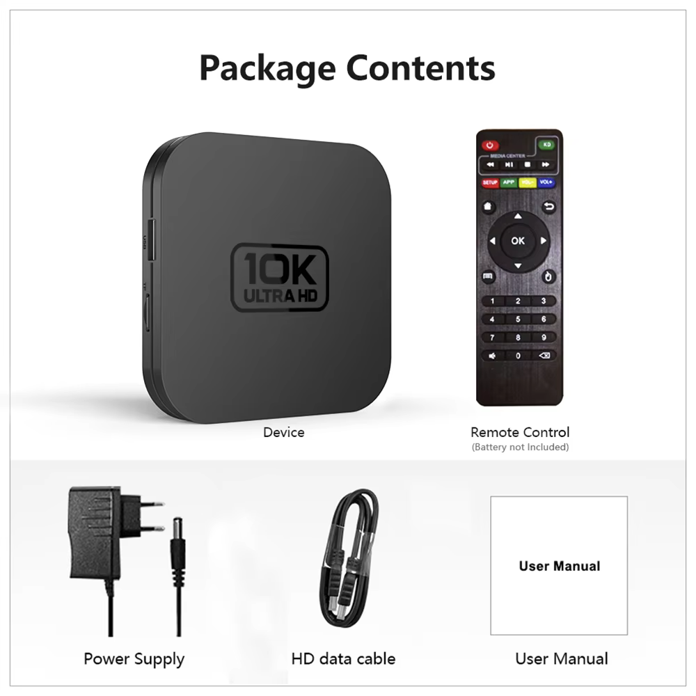 Boîtier TV intelligent Velec Android 14, décodage vidéo 4K, lecteur multimédia 8+128, processeur qua