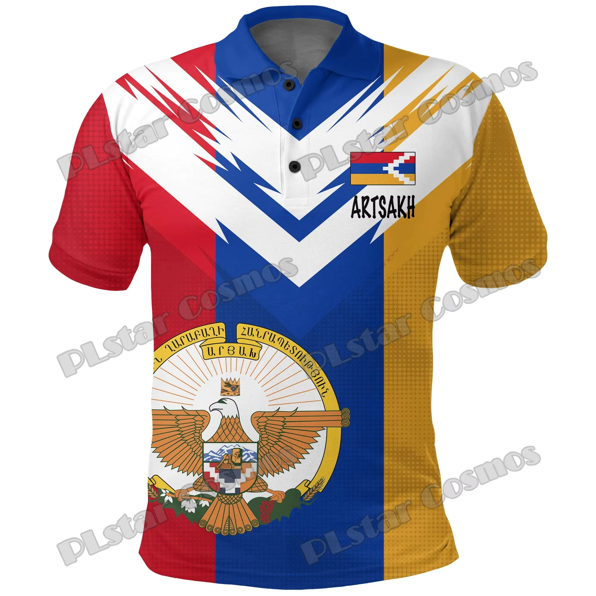 Chili & Costa Rica & El Salvador blason 3D imprimé hommes Polo été décontracté unisexe à manches cou