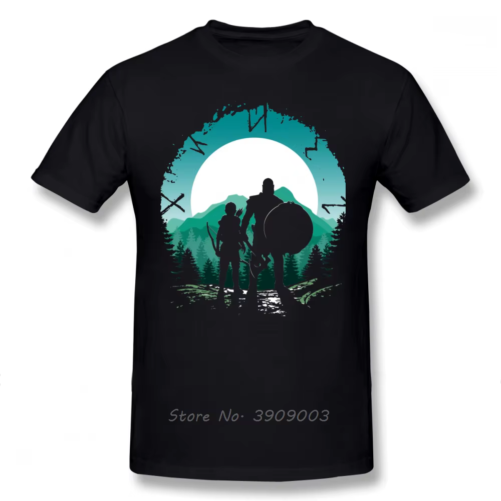 Dieu de la guerre T-Shirt Kratos et fils T-Shirt homme graphique T-Shirt génial classique coton à ma