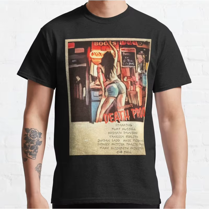 Death Proof Alternative 80s film vintage Pulp fiction T-shirt à manches courtes et col rond pour hom
