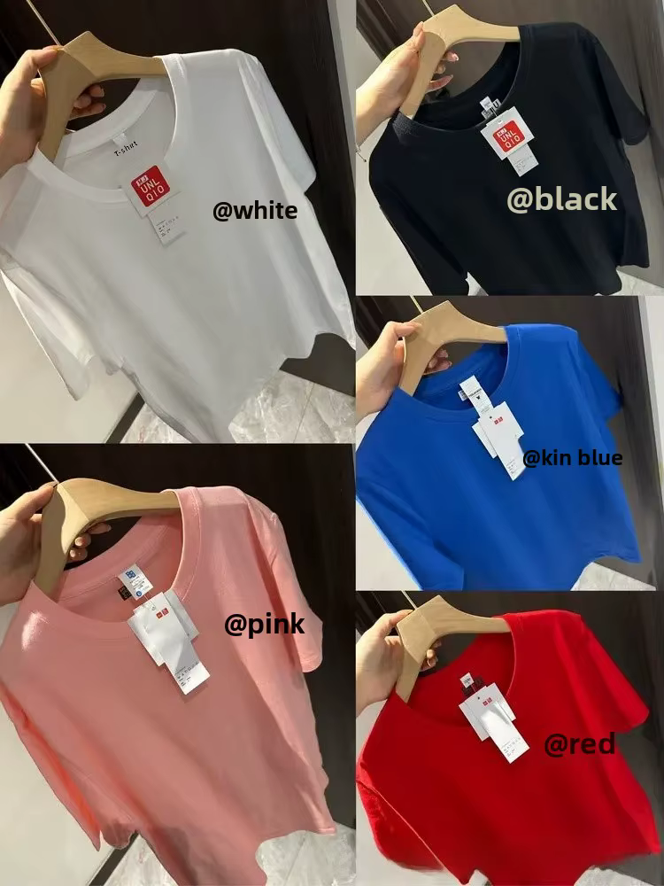 T-shirt unisexe à manches courtes et col rond en coton, coloré, avec étiquette Candy Home, livraison