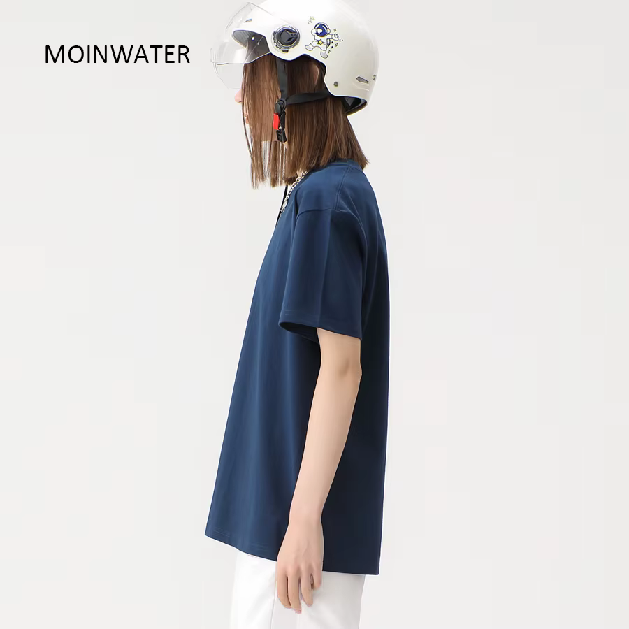 WAVLATII nouvelles femmes solide coton t-shirts femme vert foncé surdimensionné décontracté doux t-s