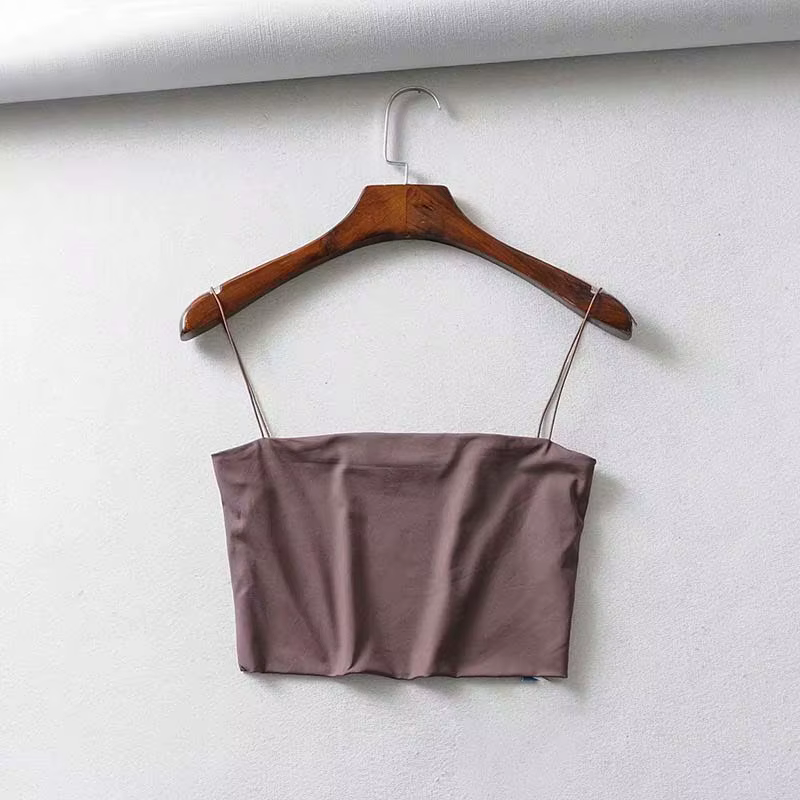 2025 été femmes haut court Sexy élastique coton Camis sans manches court débardeur barre