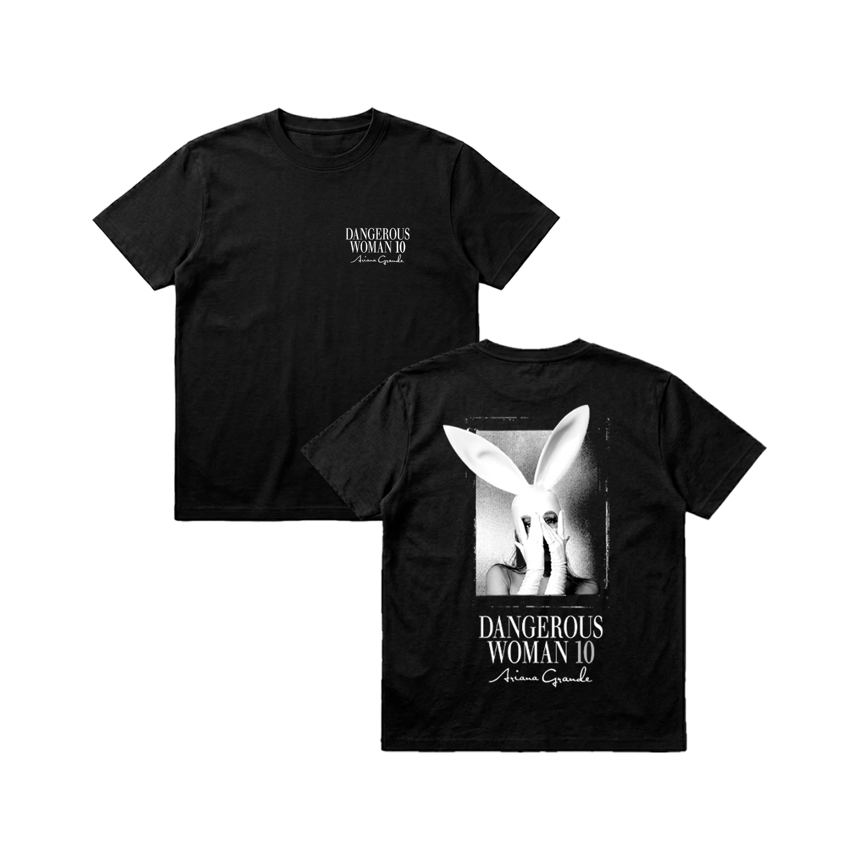 T-shirt graphique Ariana Grande Dangerous Woman Bunny Mask pour hommes et femmes, streetwear pop mus