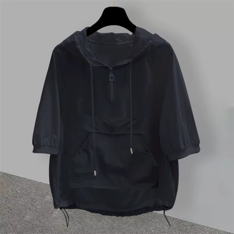 T-shirt à capuche à manches courtes pour hommes, vêtements de travail amples et tendance, chemise de