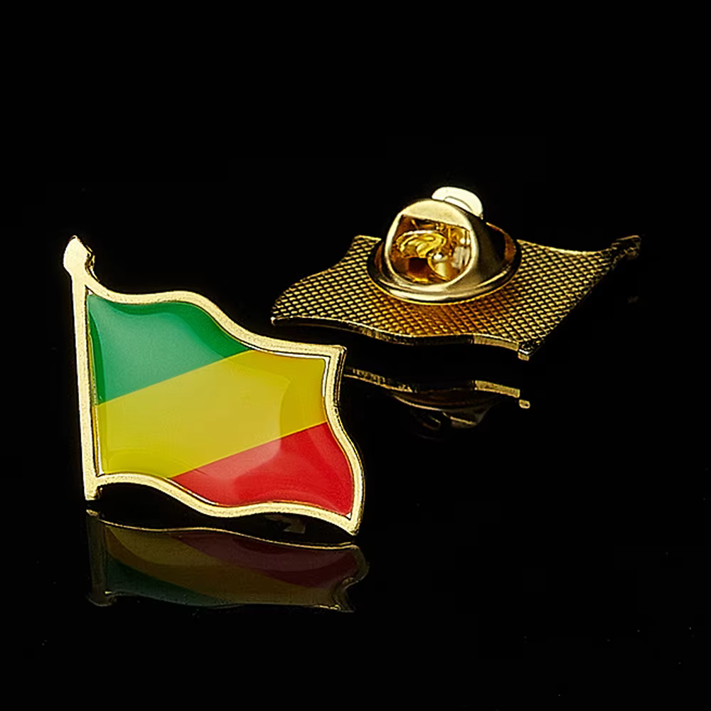 Broche en plaqué or République du Congo, pays africain, sensation nationale, insigne de bateau, broc