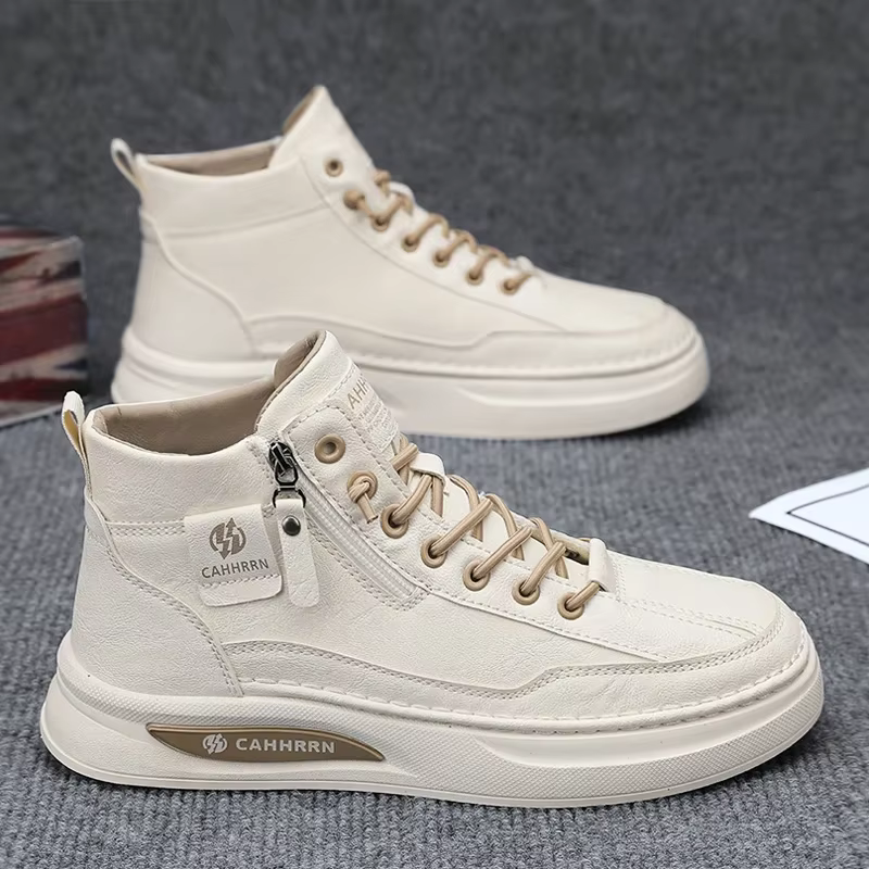 Baskets Montantes pour Homme, Mocassins de Skateboard, Chaussures de dehors et de Loisirs, Antidérap