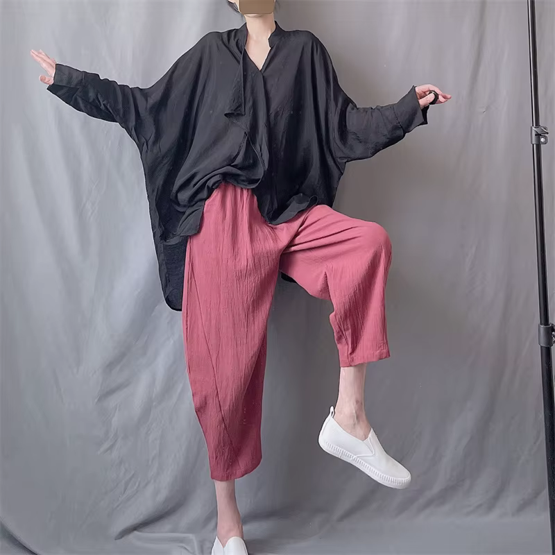 Tenue d'entraînement de danse classique moderne personnalisée, chemise mi-longue irrégulière Tencel
