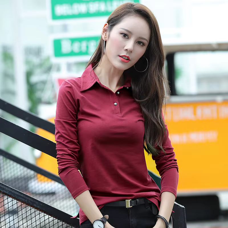 2025 nouveau dans les femmes t-shirt décontracté col Polo coton grande taille mode coréenne bureau d