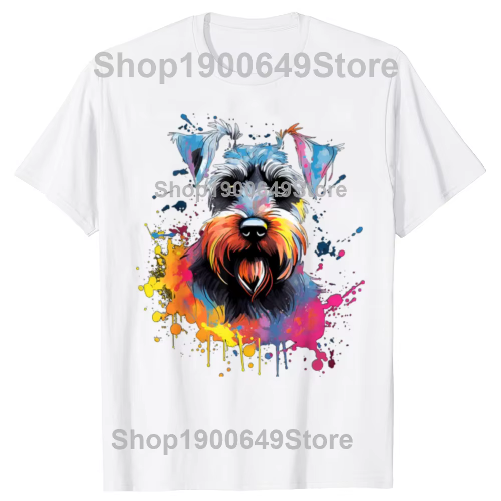 T-shirt graphique chien Schnauzer l'inventaire pour hommes et femmes, T-shirt décontracté, 100% coto