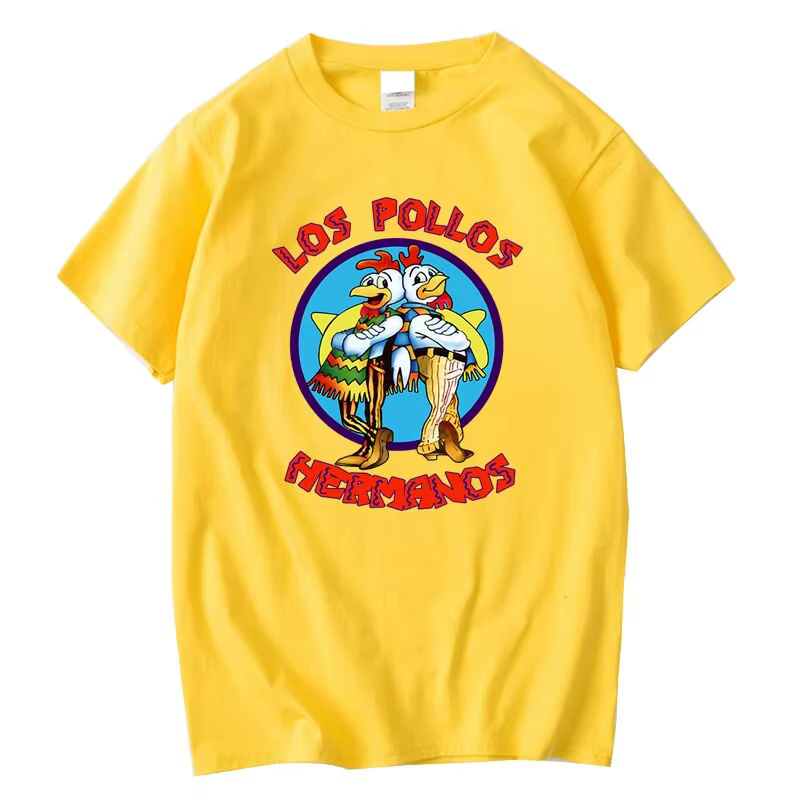 LOS POLLOS Hermanos T-Shirt imprimé drôle hommes mode décontracté manches courtes été coton respiran