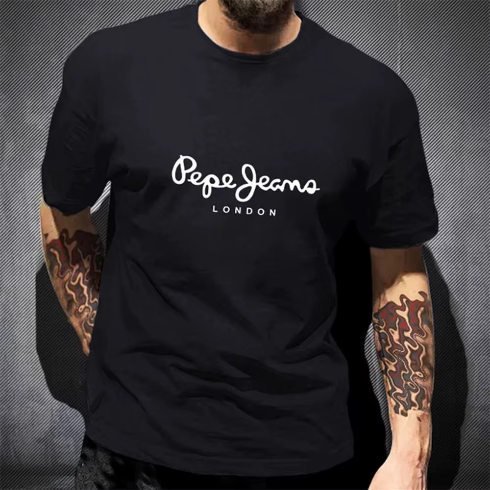 T-shirt Pepe Jeans London pour hommes, manches courtes, mode populaire, 100% coton, vêtements tendan