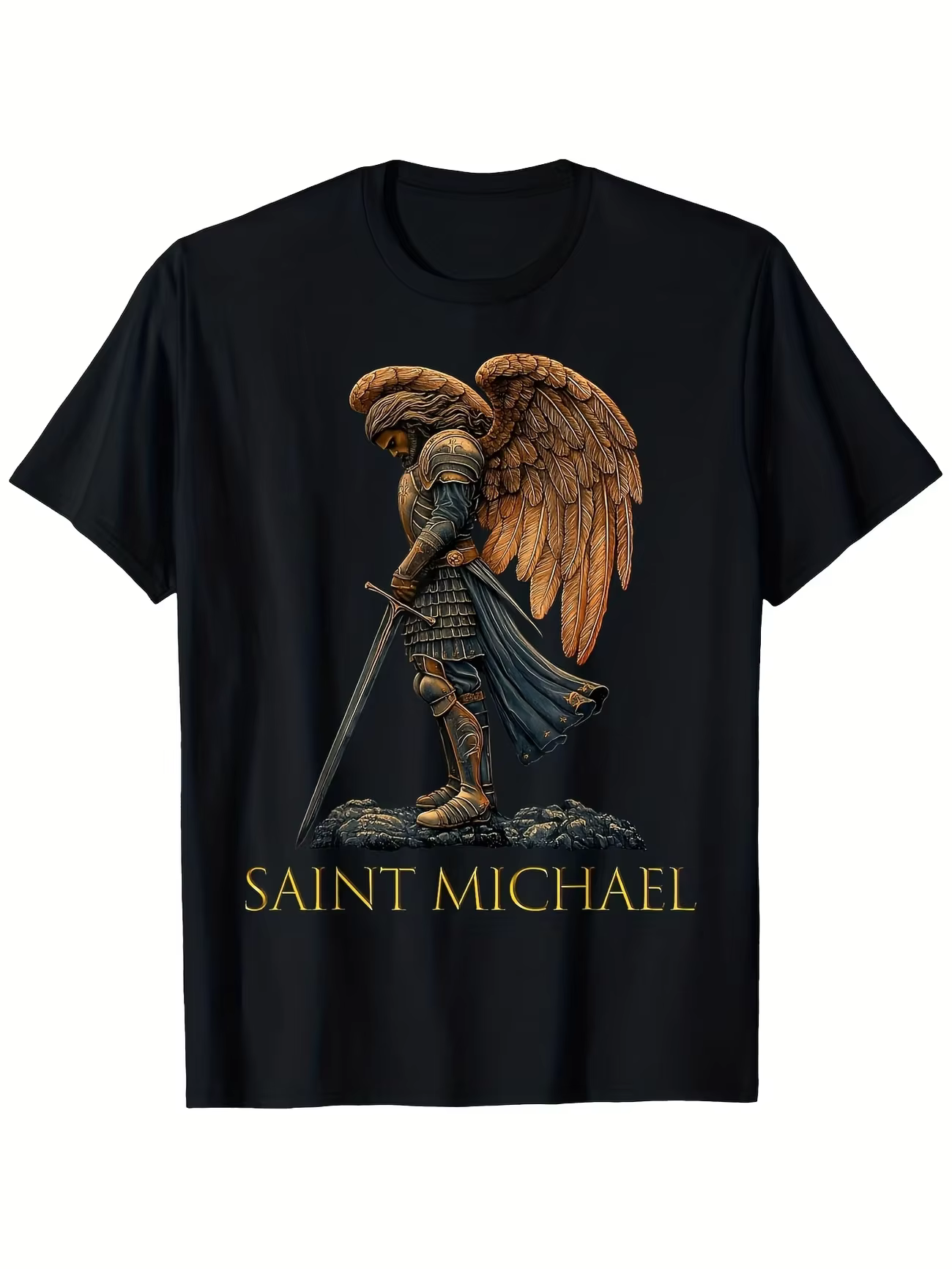 T-shirt pour homme, été, vintage, Saint Michel Archange, t-shirt en coton pour femme, streetwear, ov