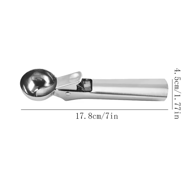 Cuillère à glace à double usage en acier inoxydable, cuillère à glace multifonctionnelle pour fruits