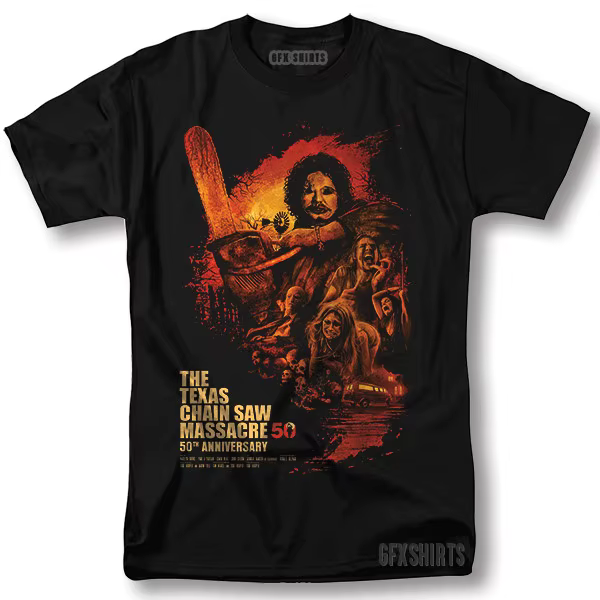 Chemise de massacre de scie à chaîne Texas, film d'horreur, T-Shirt de conception graphique Vintage