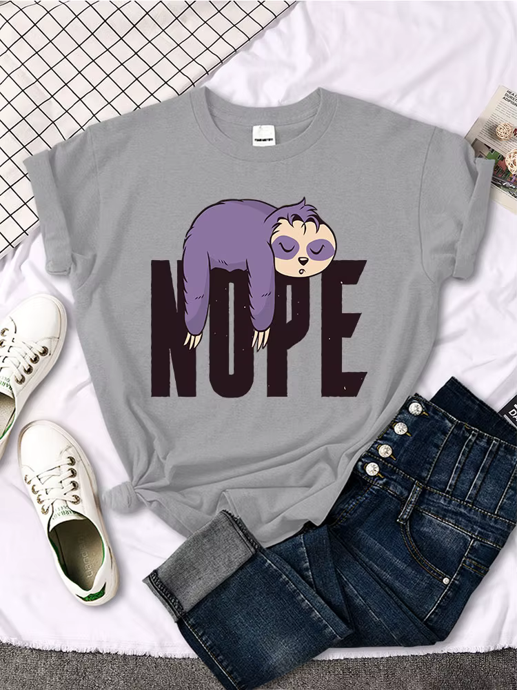 T-Shirt col rond pour femmes, vêtements de sport surdimensionnés, Slim, imprimé Animal Kawaii