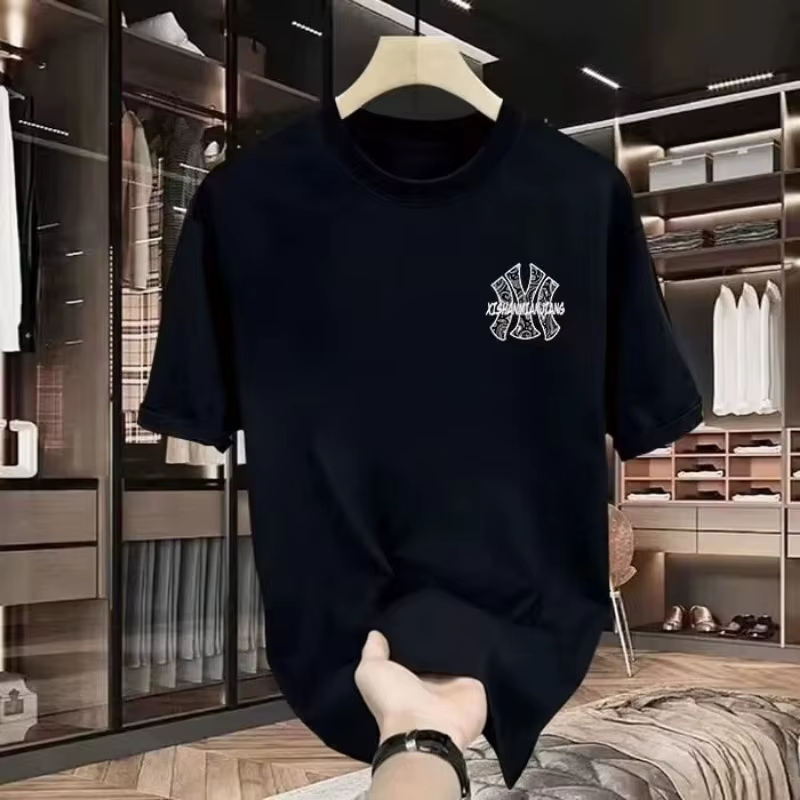 Nouveau T-shirt imprimé pour homme à manches courtes, tendance streetwear, col rond en coton, pour l
