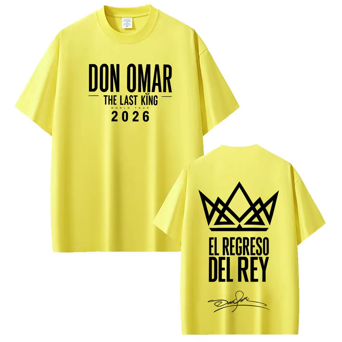 T-shirts imprimés Rapper Don Omar The Last King Tour 2026 pour hommes et femmes, T-shirts décontract