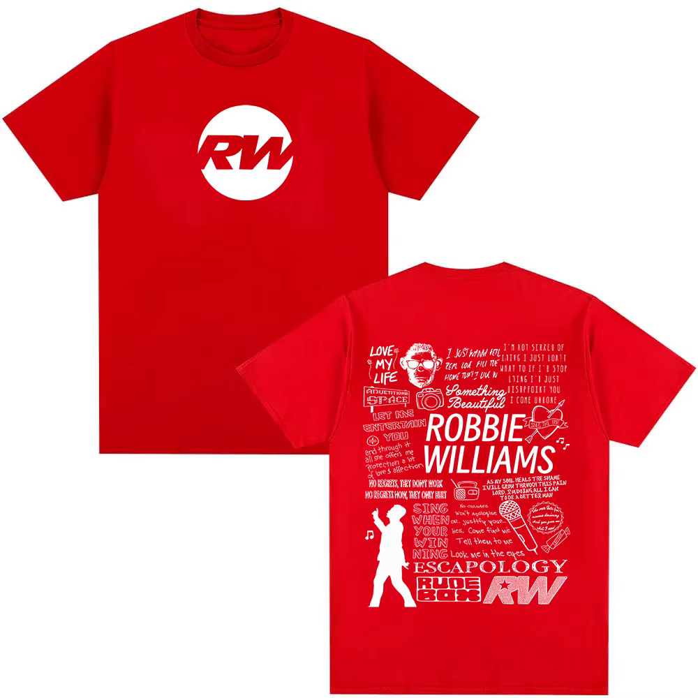 Robbie Williams Rw Tour Album Merch T-shirt hommes femmes mode Harajuku T-shirt à manches courtes ét