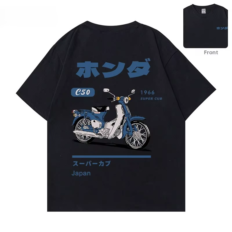 Mode T-Shirt ample rétro été dessin animé voiture impression unisexe à manches courtes col rond Coup