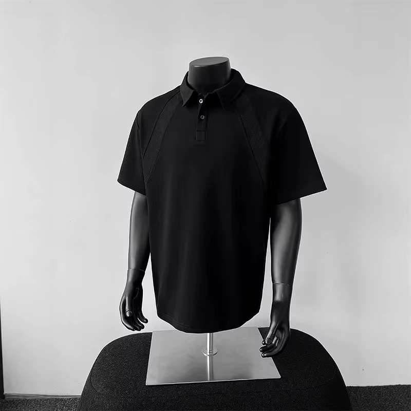 Polo à manches courtes pour homme, col à revers, coupe droite, style Raglan, T-shirt d'été épais pou