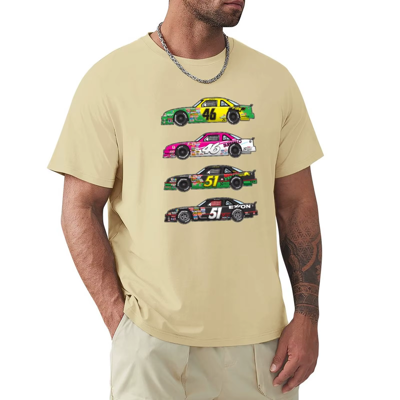 T-shirt Days of Thunder Car Collection Illustration, Cole Trickle, Rowdy Burns, vêtements hippies, h