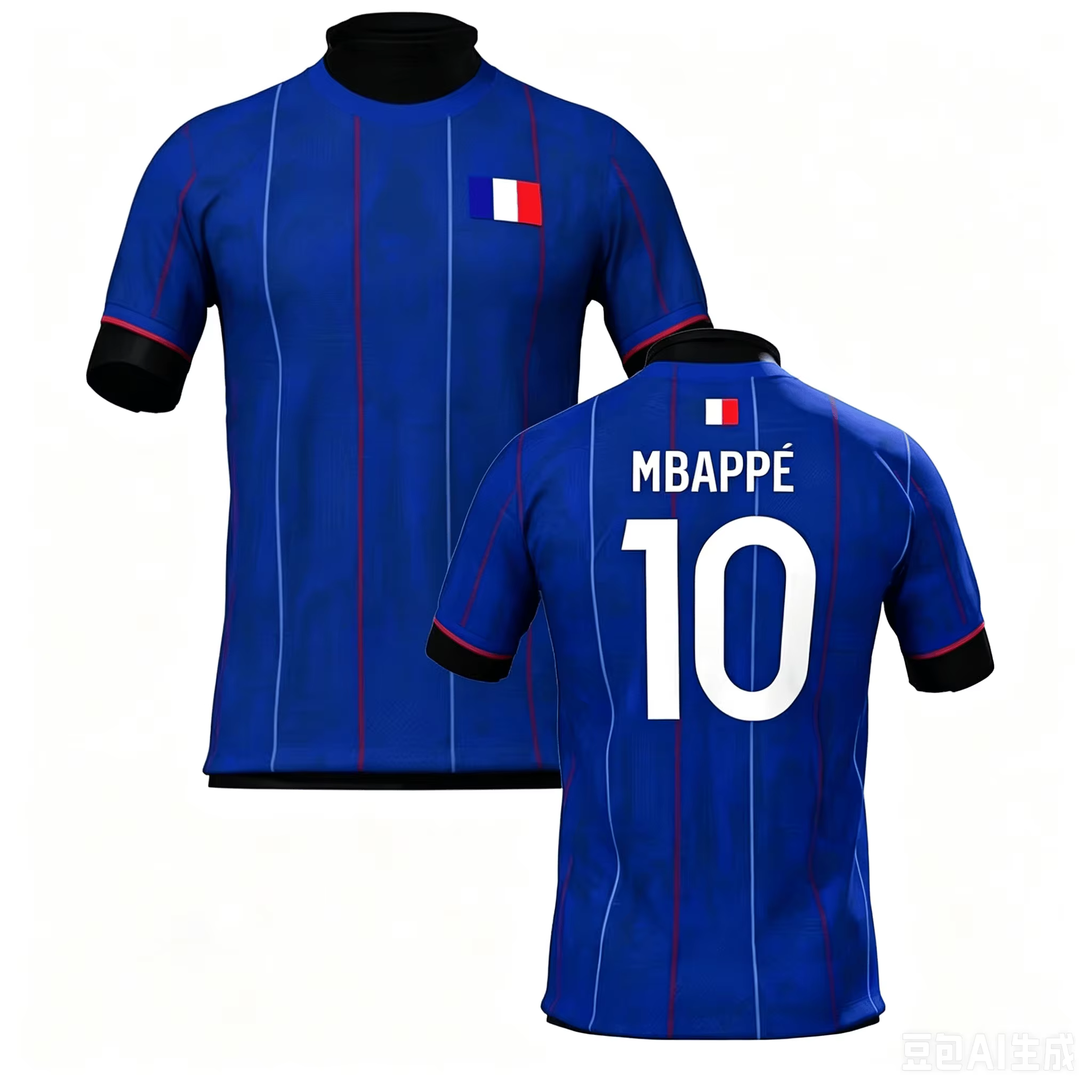 Maillot de football style France à manches courtes pour homme, séchage rapide, respirant, pour entra