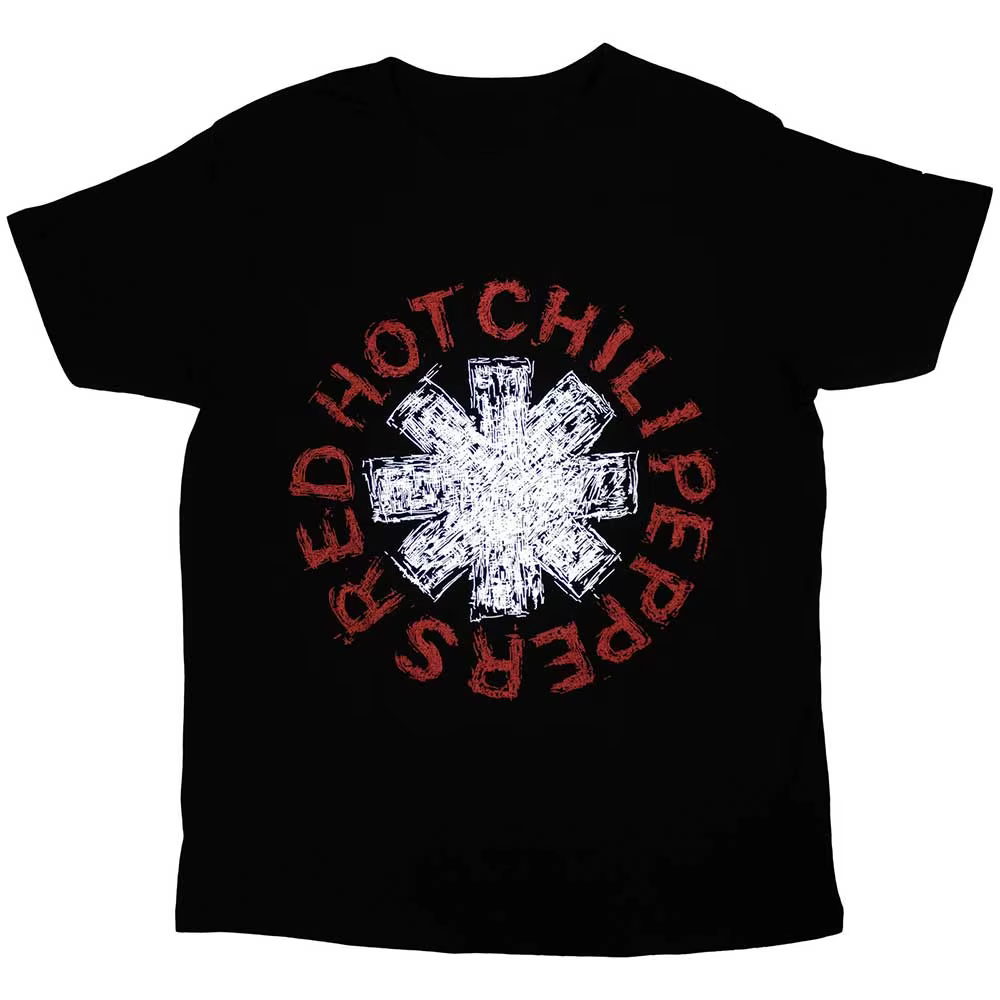 T-shirt Red Hot Chili Peppers Scribble Asterisk Band, 100% coton, t-shirt graphique pour hommes et f