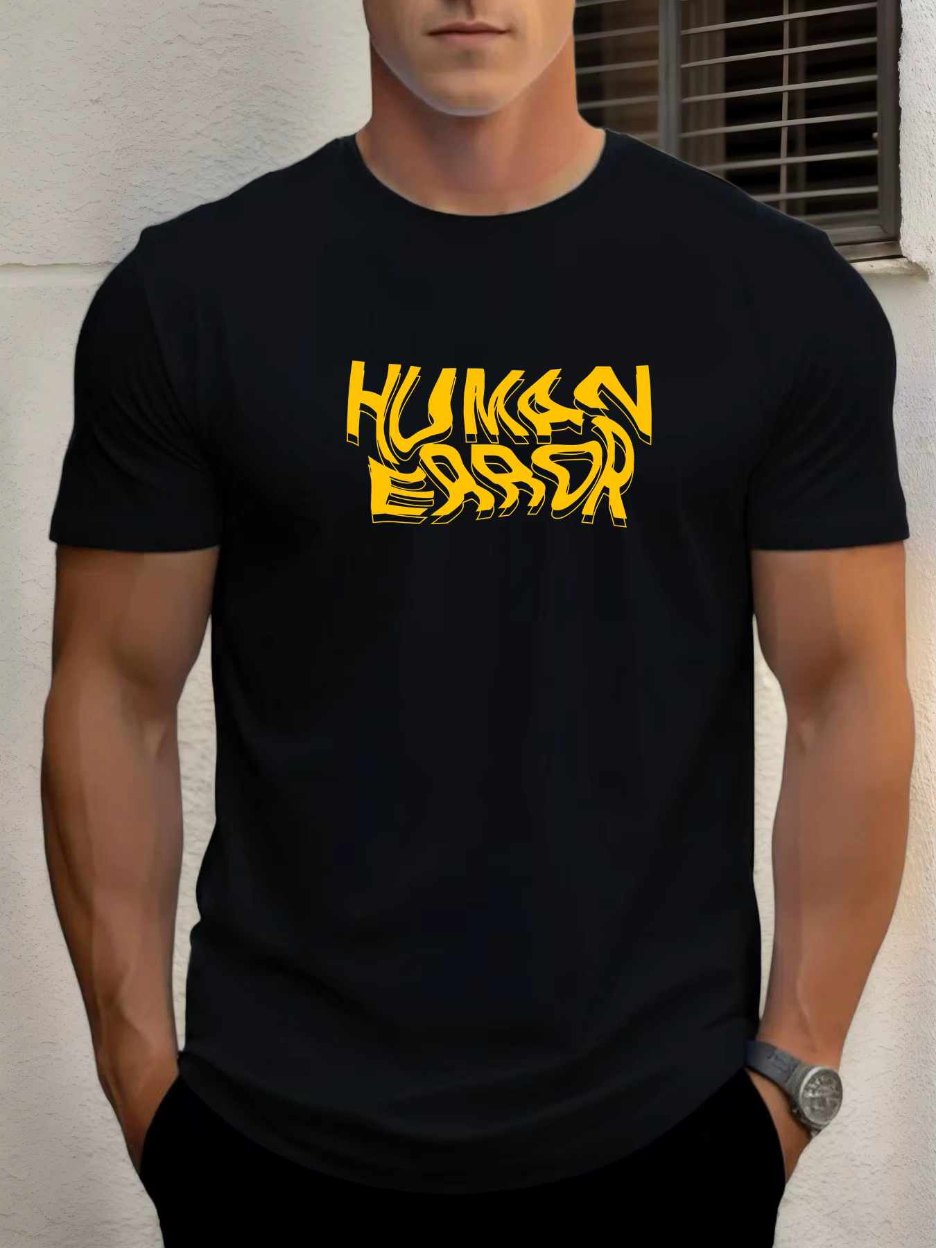T-shirts pour homme ERREUR HUMAINE 100 % coton impression graphique été t-shirt col rond décontracté
