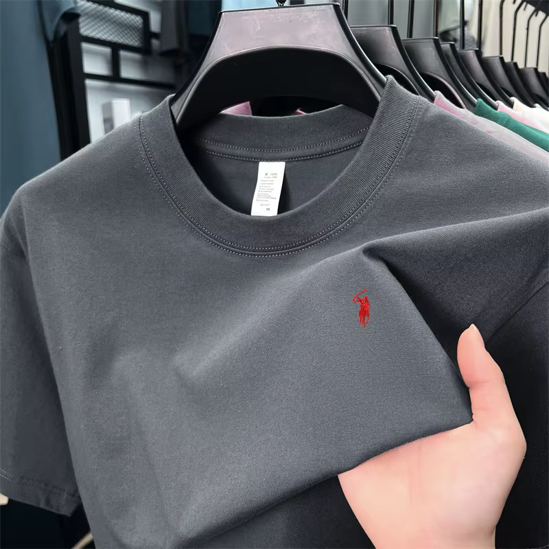 T-shirt homme 100% coton à col rond et manches courtes, très populaire, marque de luxe, article d'ét