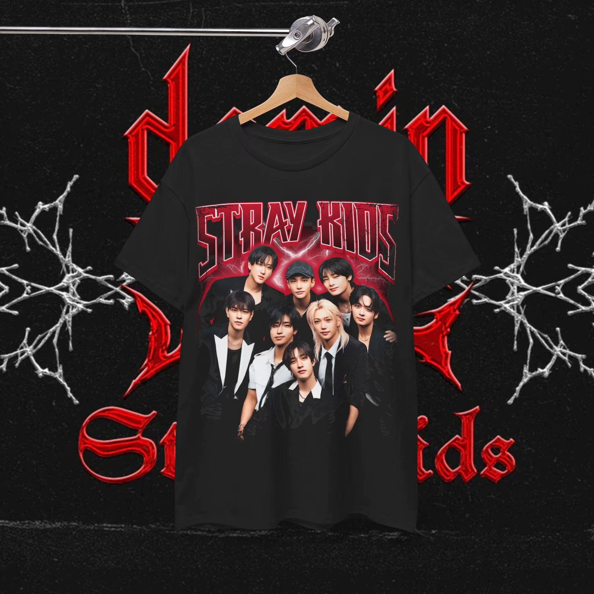 T-shirt graphique vintage années 90 Skz Members, T-shirt de concert Kpop Stray Kids, T-shirt Y2K got