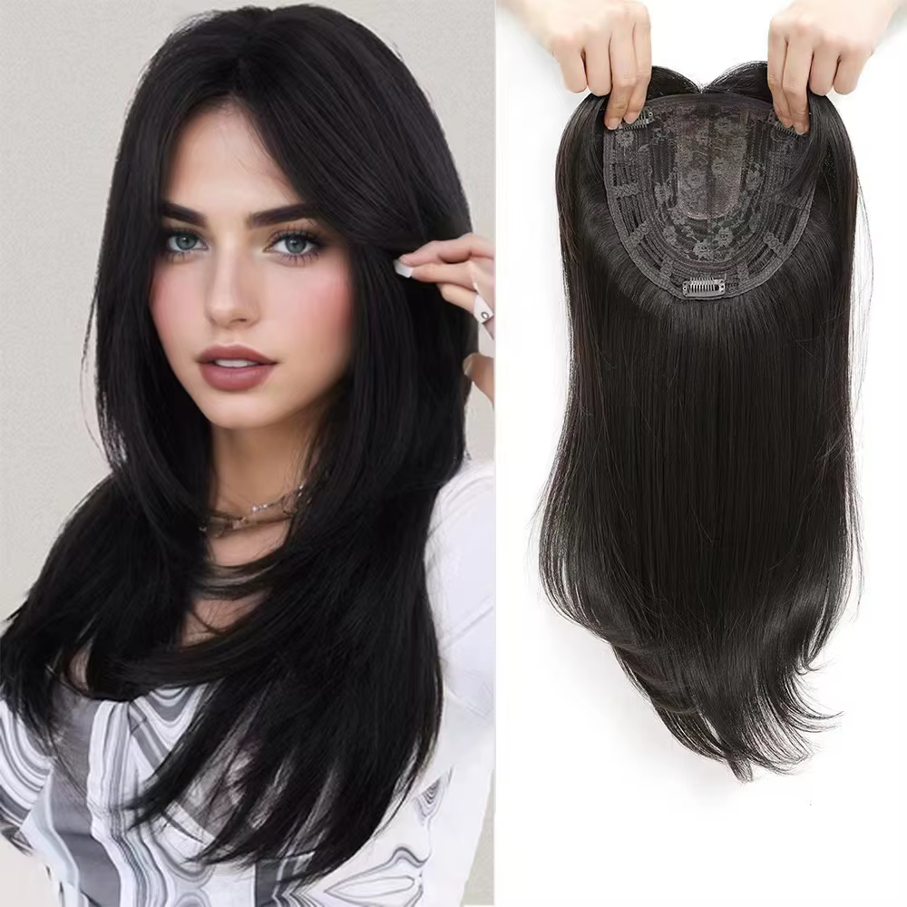 Topper avec frange de cheveux pince à cheveux synthétique dans les Extensions de cheveux pour un usa