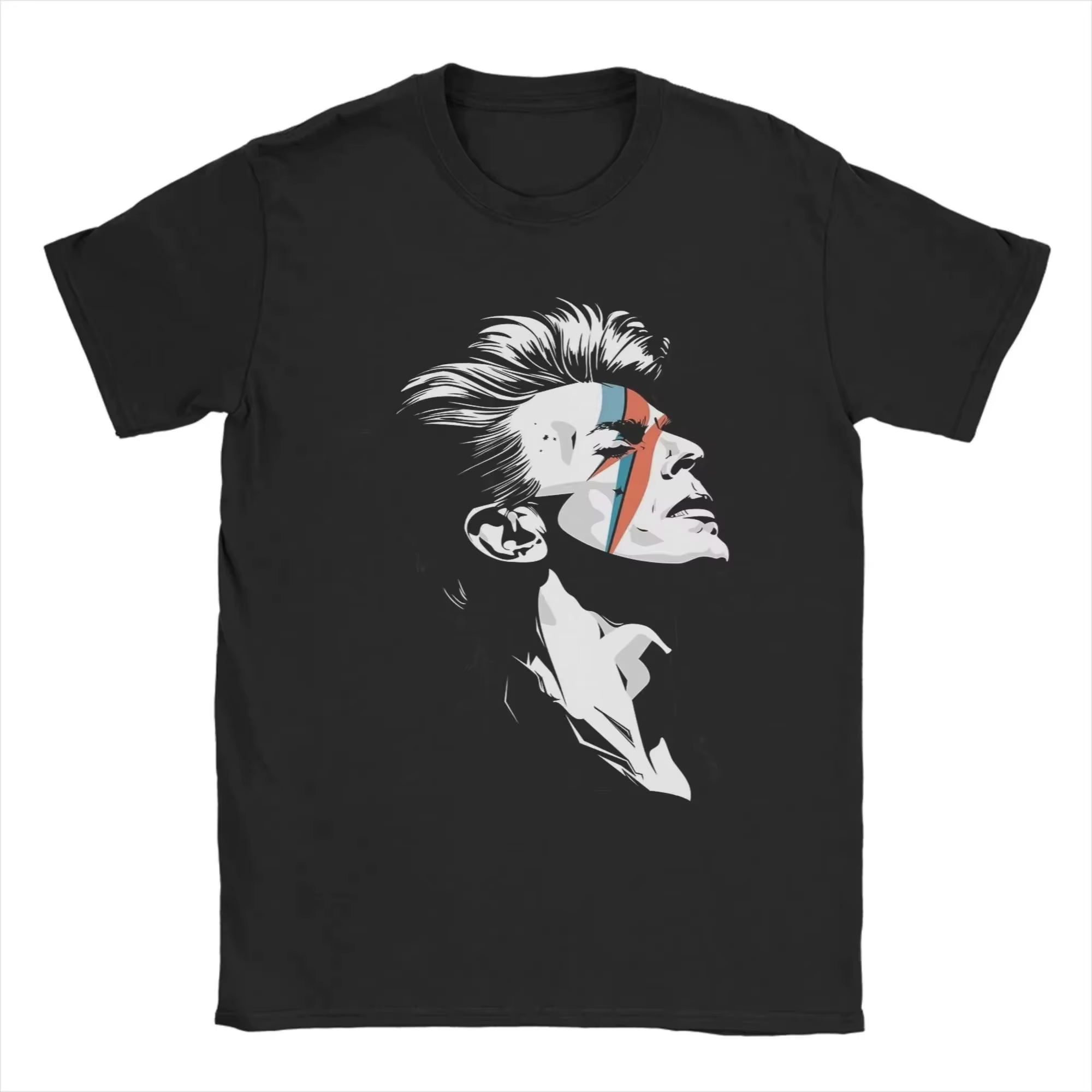 T-shirt graphique vintage David Bowie, coupe ample et oversize, streetwear décontracté unisexe, en c