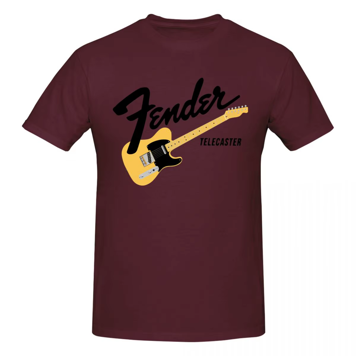 Fender Jimi Hendrix T-shirts vintage à col rond pour hommes et femmes, avec motif de guitare électri