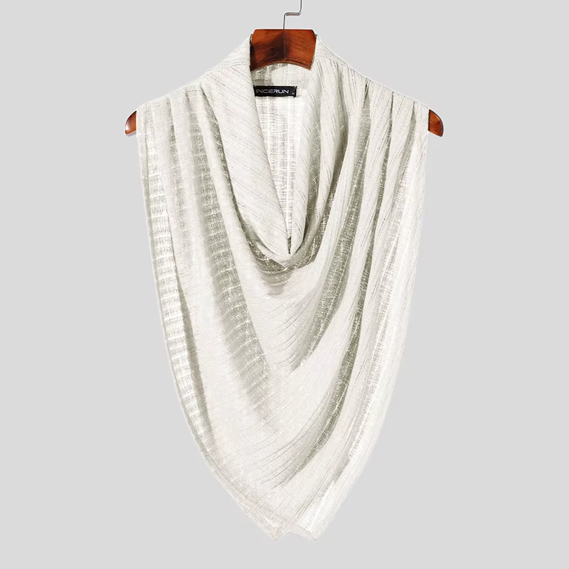 INCERUN – débardeur irrégulier pour hommes, couleur unie, col roulé, sans manches, gilets transparen