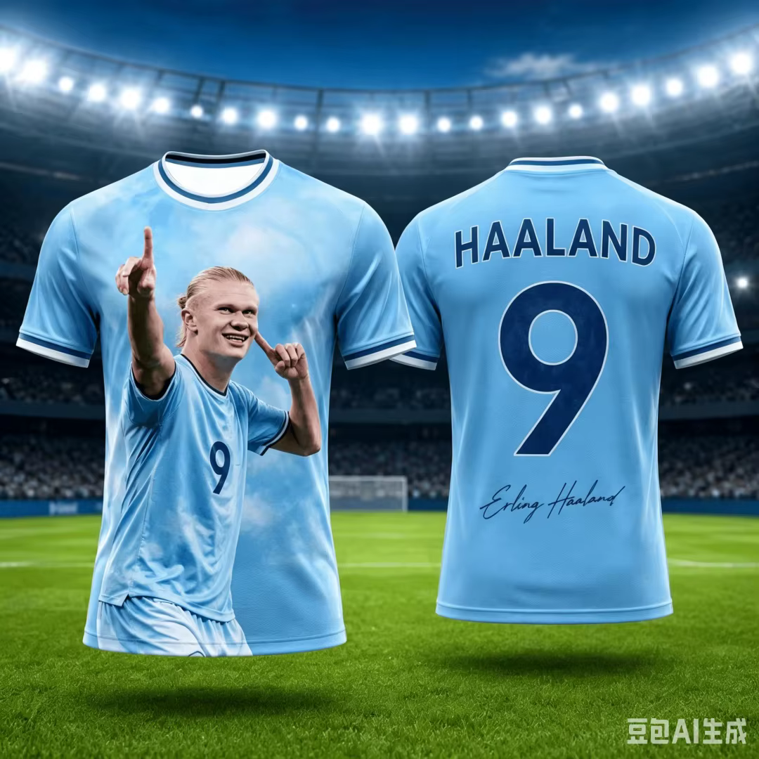 T-shirt de supporter Erling Haaland 9 Manchester City, maillot de football à séchage rapide imprimé 