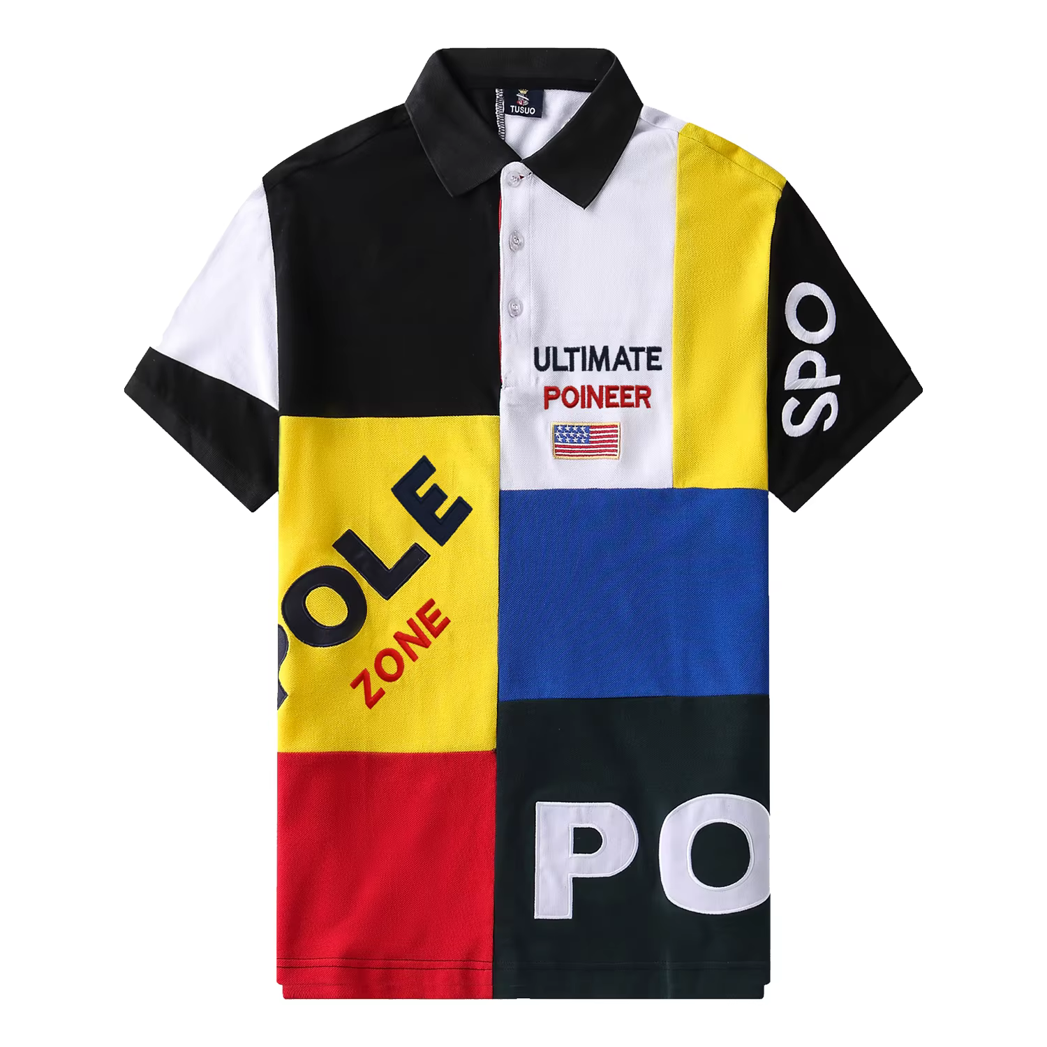 Polo pour homme USA Royal, décontracté, sport, fête, coton haut de gamme, broderie de luxe, coutures