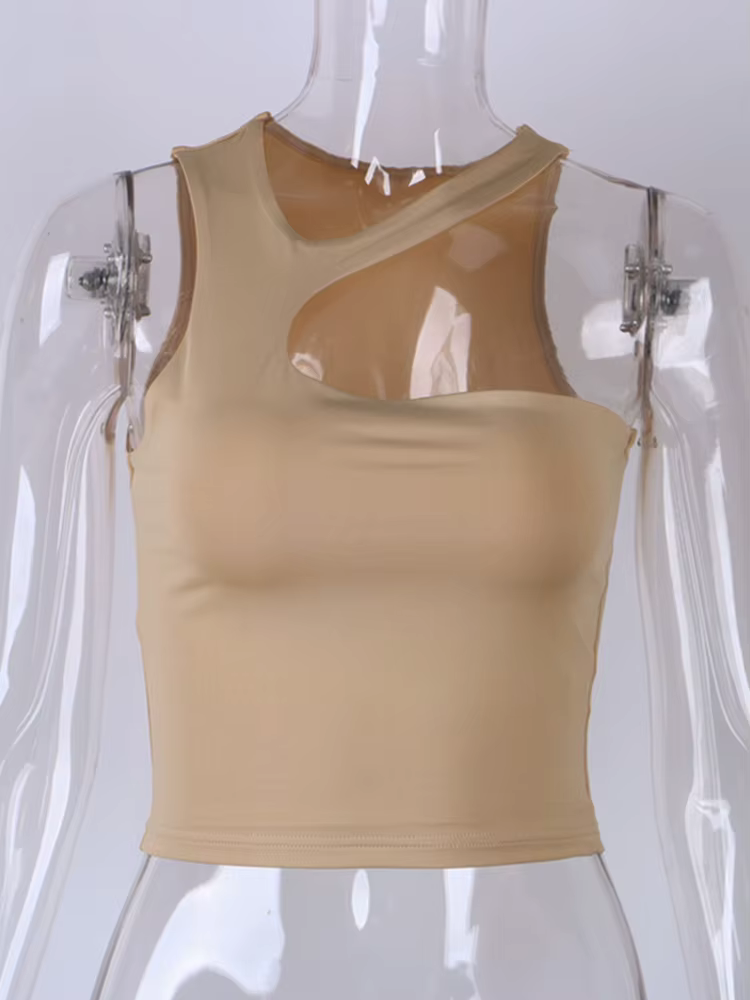 Débardeur court Sexy pour femmes, épaules dénudées, couleur unie, slim, Sport, court, débardeur irré