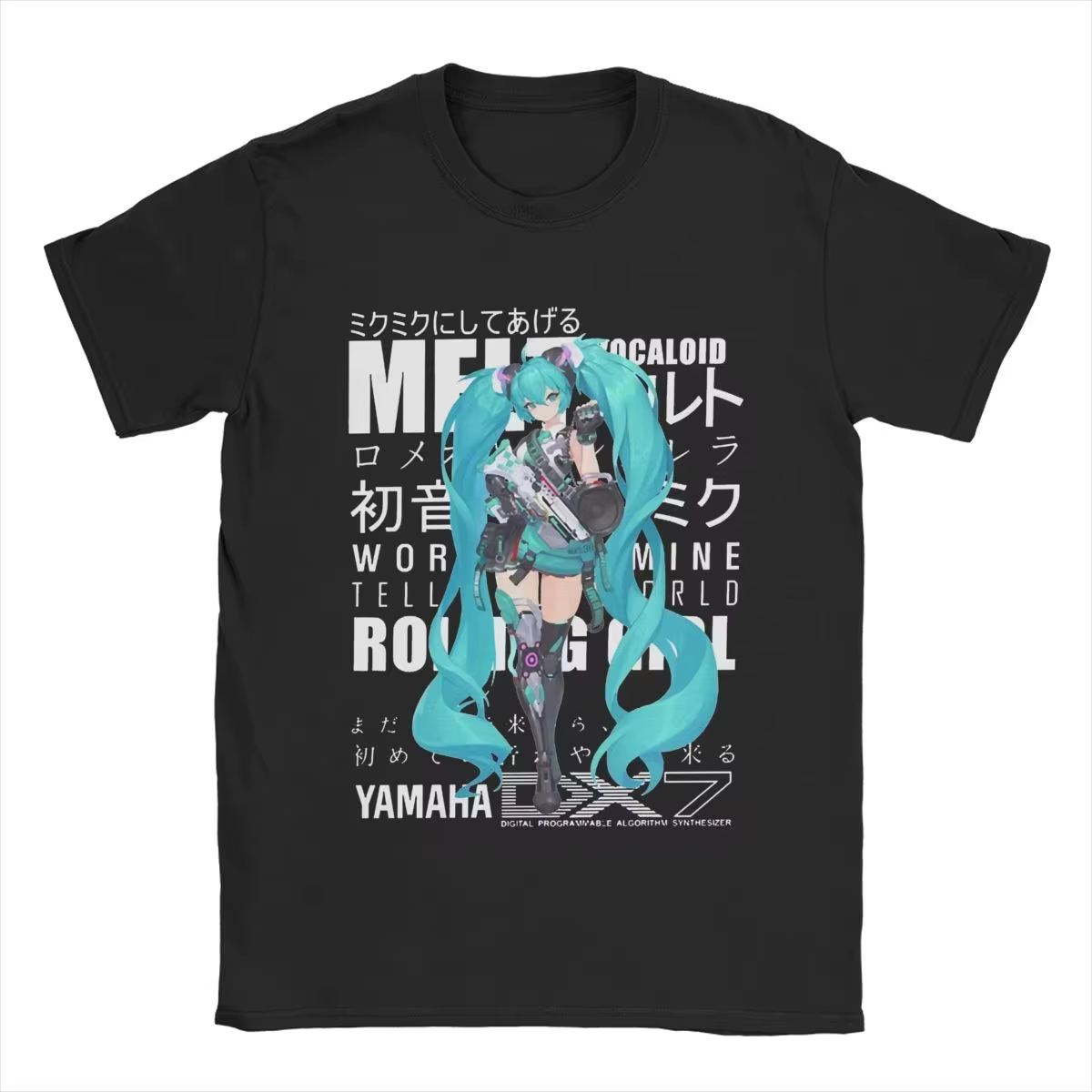 Nouveau T-shirt Anime Hatsune Miku 2026 pour Homme – Haut en Coton Esthétique à Col Rond et Manches 