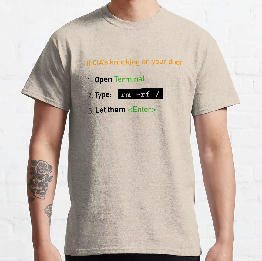 Guide utile-si CIA frapper sur votre porte T-Shirt drôle pour développeur de logiciels hauts de gran