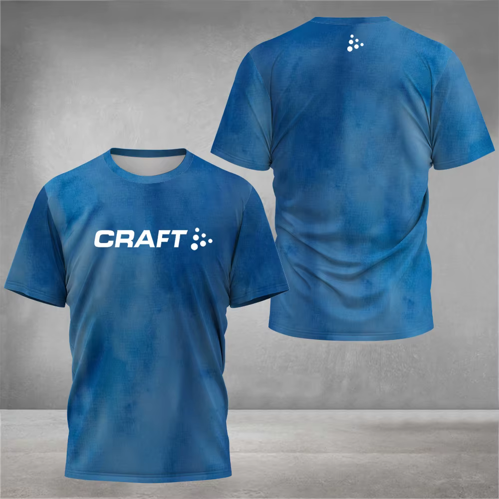 T-shirt à col rond imprimé à la mode pour hommes, haut à manches courtes, badminton et tennis, vêtem