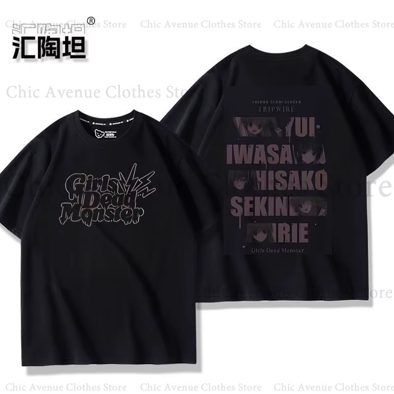 Anime Angel Beats! Lettre impression T-shirt femmes hommes vêtements coton été hauts à manches court